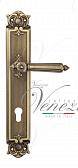 Дверная ручка Venezia на планке PL97 мод. Castello (мат. бронза) под цилиндр