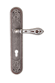Дверная ручка на планке Val de Fiori мод. Белладжио (серебро антич. с эмалью) под цили